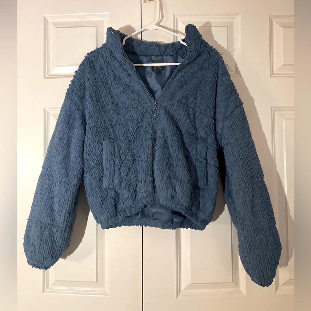 Blue half-zip fluffy Wild Fable Small puffer jacket